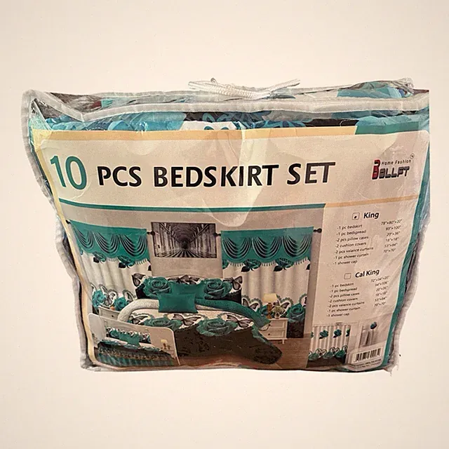 10 Pcs Bedskirt Set Bollft King 100% Polyester