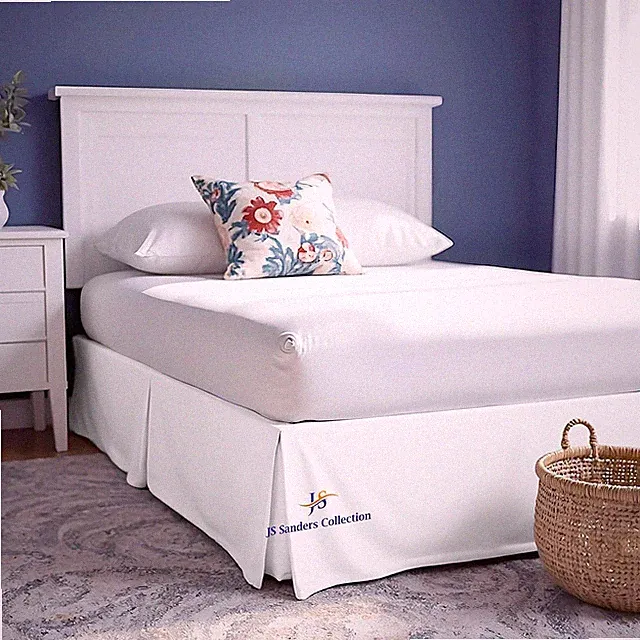 18 Inch Drop Bed Skirt Queen Size with Platform to Stay in Place Elegant Pleated