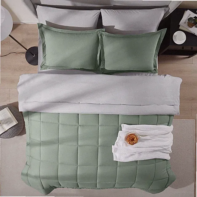 7 PC Reversible Bed in a Bag, Microfiber Comforter Set, lightweight & Breathable