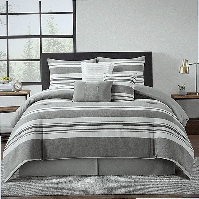 7-Piece California King Comforter Set with Curtains & Pillows