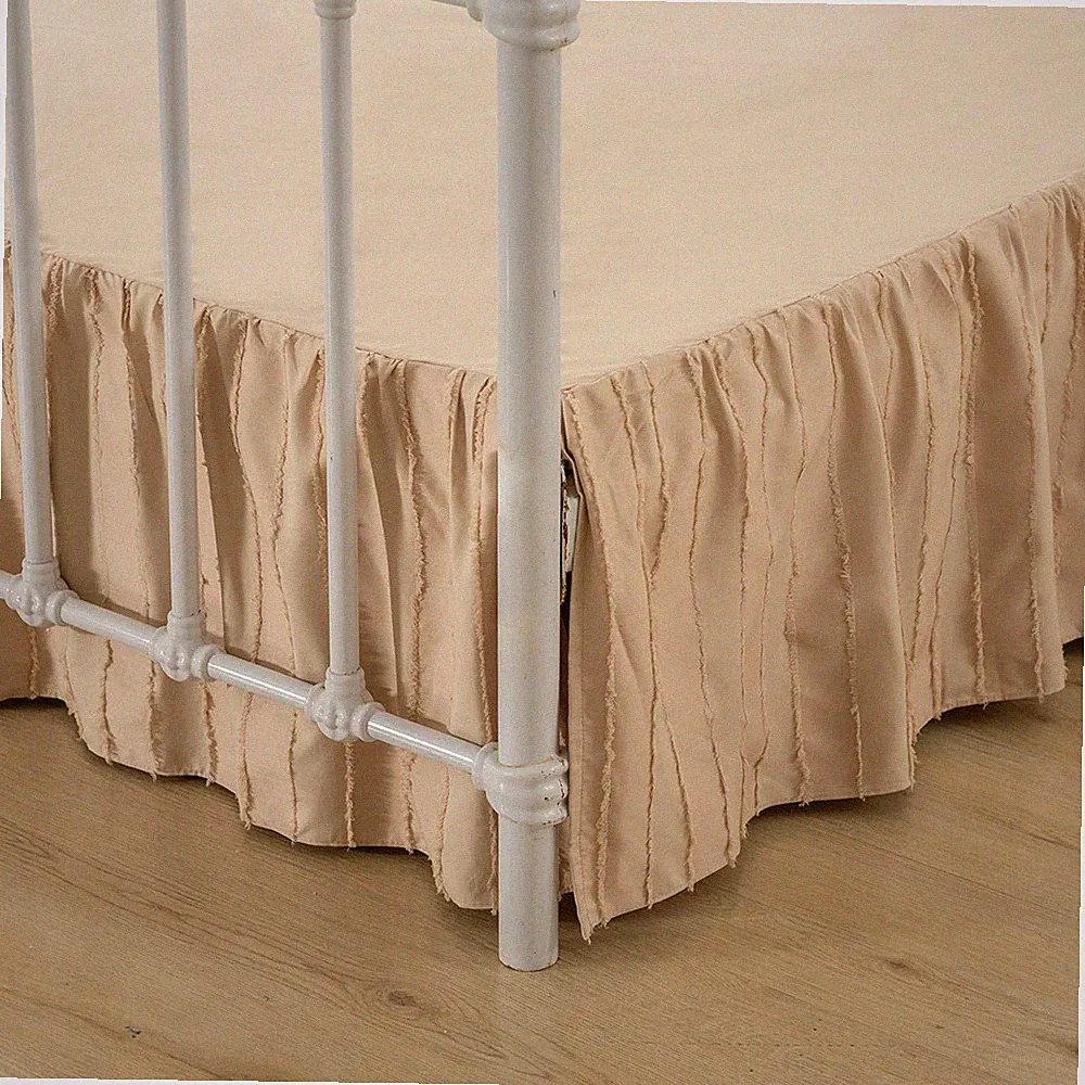 Bed Skirt Full Size, Ruffled Bed Skirts with Split Corners, 18 Inch Drop Stri...