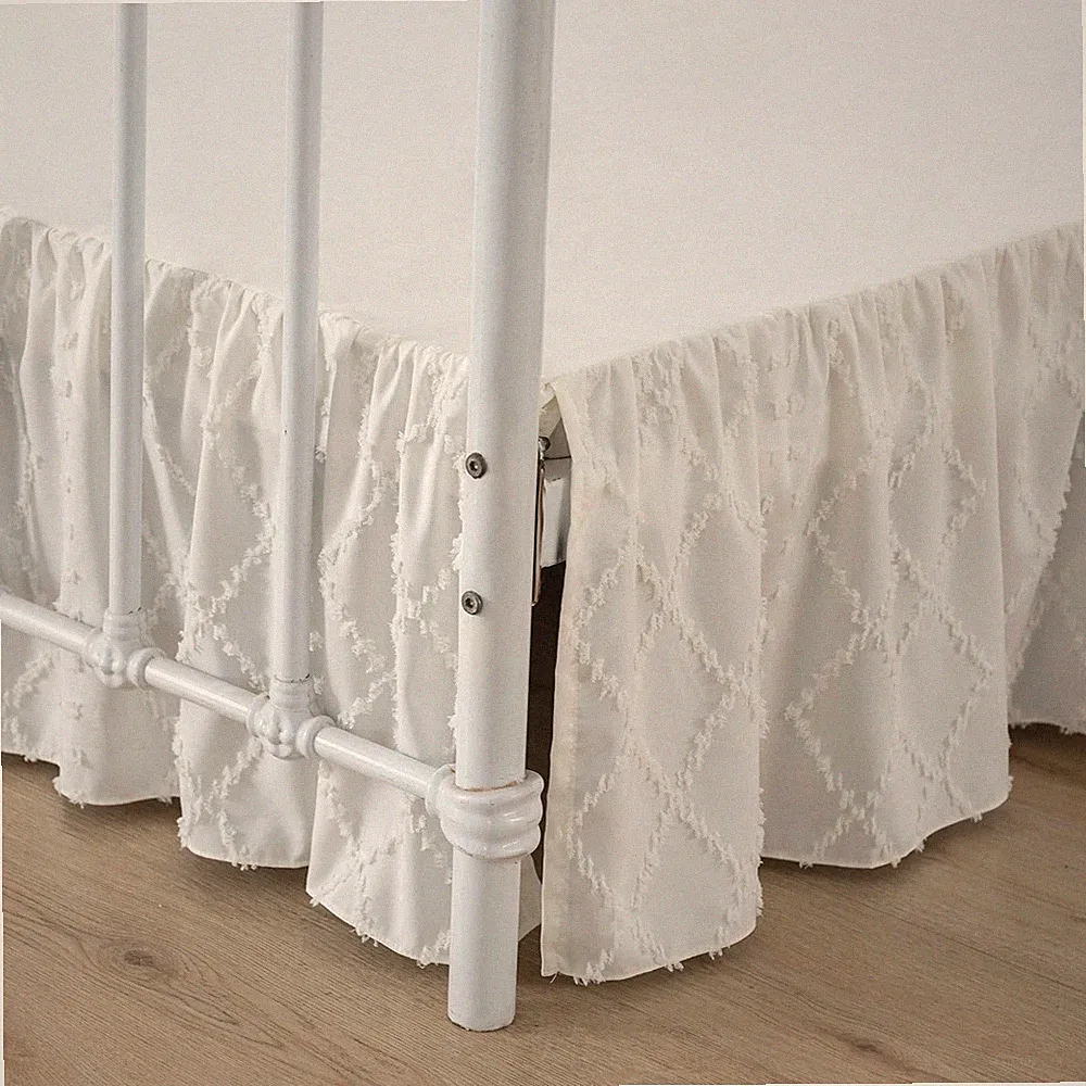 Bed Skirt Queen Size Ruffled Bed Skirt with Split Corners, 18 Inch Drop Dust...