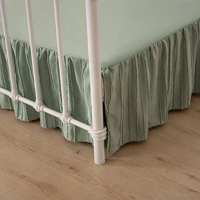 Bed Skirt Queen Size Ruffled Bed Skirts with Split Corners, 14 Inch Drop Dust...