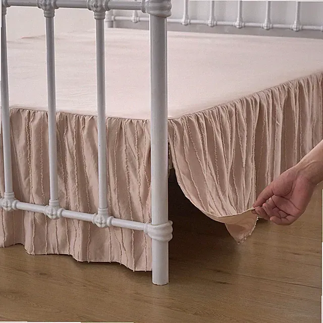 Bed Skirt Twin Size, Ruffled Bed Skirts with Split Corners, 18 Inch Drop Boho...