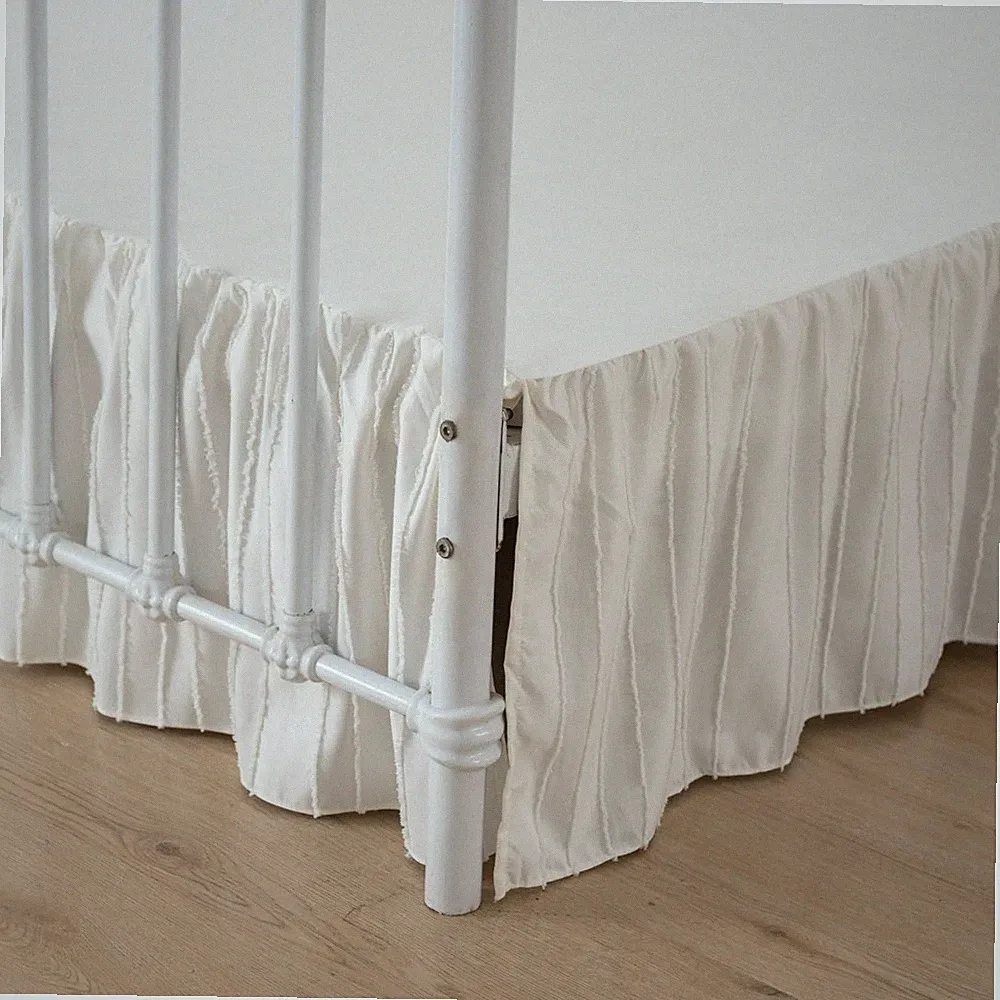 Bed Skirt Twin Size, Ruffled Bed Skirts with Split Corners, Bed Skirts 16 Inc...