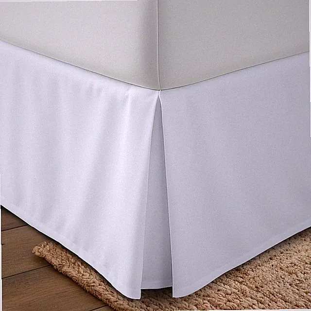 Bedding Queen Bed Skirt - Soft Quadruple Pleated Ruffle - Easy Fit