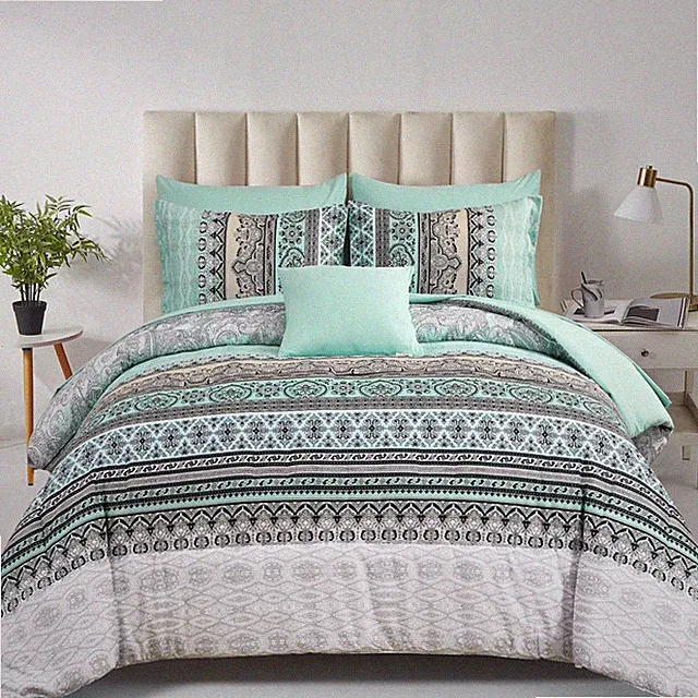 Bedroom Makeover Sage Green Paisley Comforter Set Queen 8 Piece