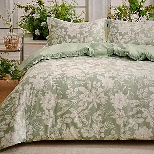 Comforter Set Sage Green, 3 Pieces Floral Bedding Set Queen 08 - Sage Green
