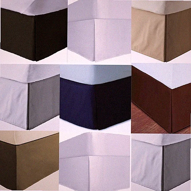 Easy Tuck (NO PLATFORM) Pleated Bed Skirt || 600 TC Solid Cotton Drop 21" - 24"