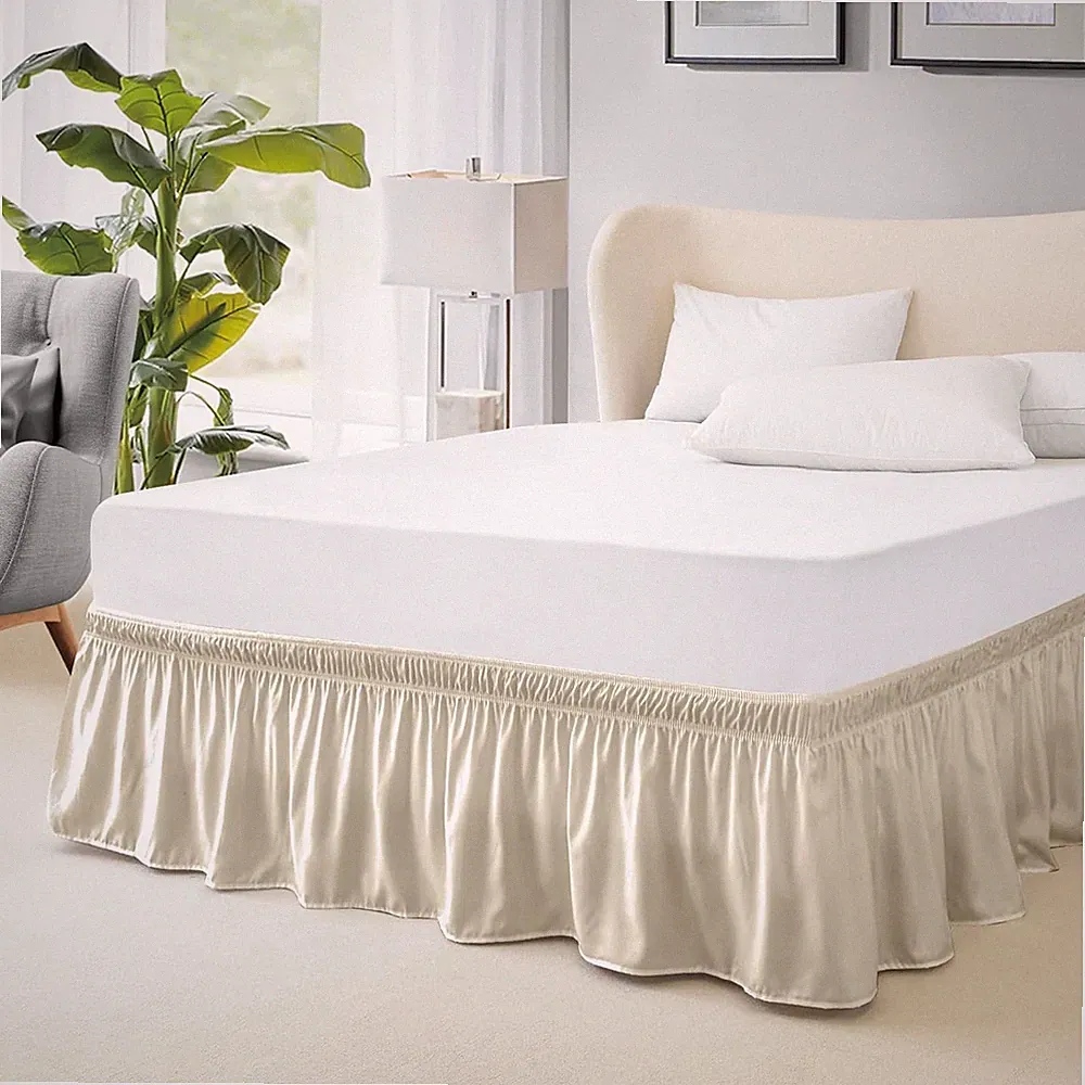 Elastic/Polyester Wrap Around Bed Skirts, Easy to Install - GG Home
