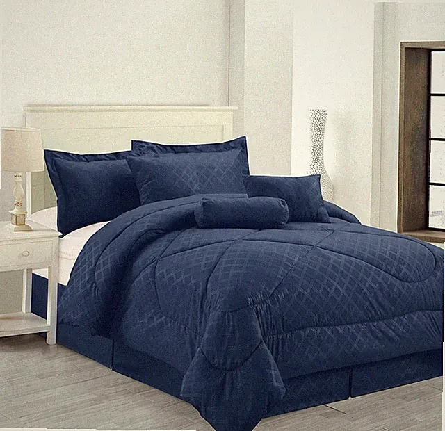 High Quality Solid 4 PC. Comforter Set With Pillow Shams & Bed Skirt