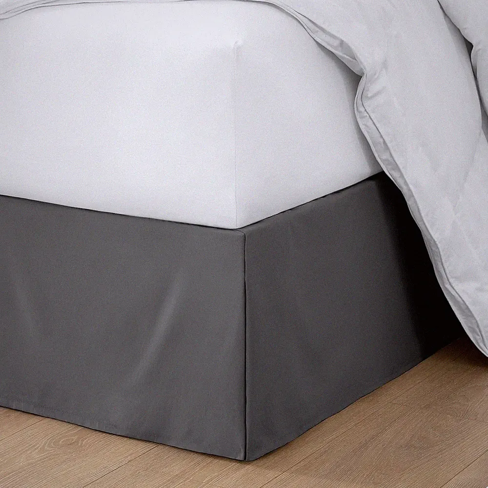 King Comforter Set with Bed Skirt - Elegant Grey Bundle