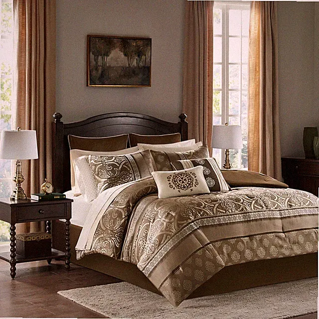 Madison Park Essentials Zara 16 Piece Jacquard Comforter Set with 2 Bed Sheet