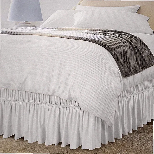 Microfiber Bed Skirt with Adjustable Elastic Belt 16 Inch Tailored Drop
