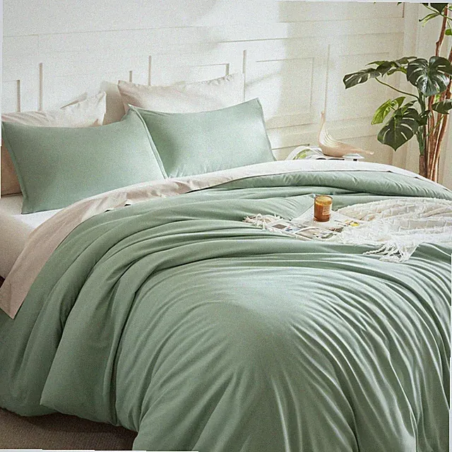 Queen Comforter Set Sage Green, 3 Pieces Lightweight Comforters Queen Size Solid