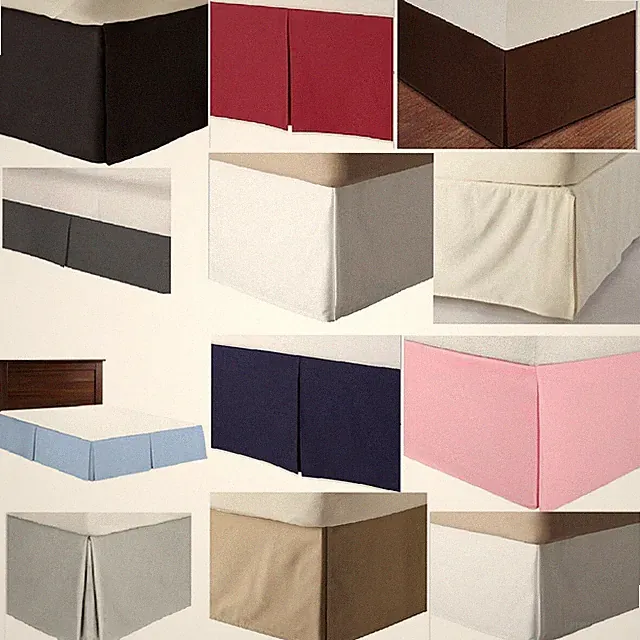 Regular Pleated Bed Skirt - 500 TC Solid Cotton - Drop 18" 19" n 20" inch - New