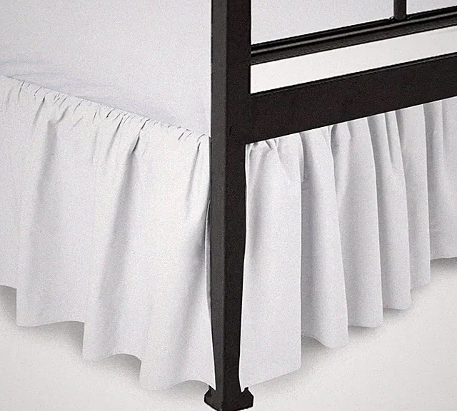 Ruffled Bed Skirt with Split Corners White King 16 Inch Drop Bedskirt Hotel...