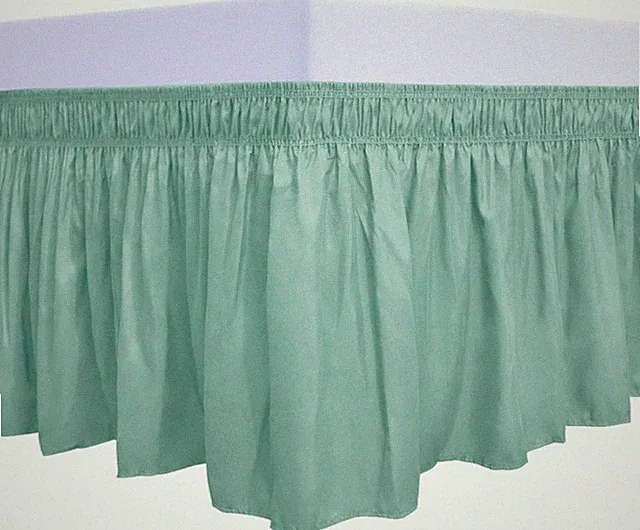 Ruffled Bed Skirt Wrap Around Easy to Put On Wrinkle Free 18 Inch Drop Queen