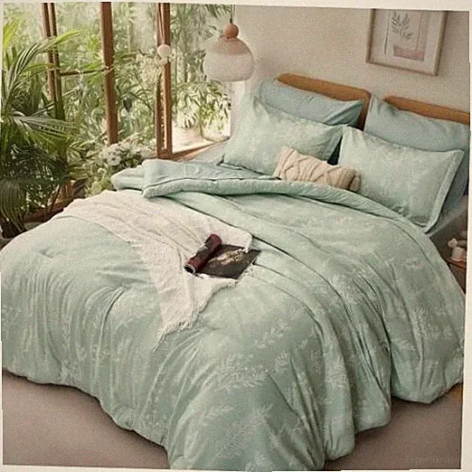 Size Comforter Set 7 Pieces, Sage Green, Cute Floral Bed in a Full 1 Sage Green