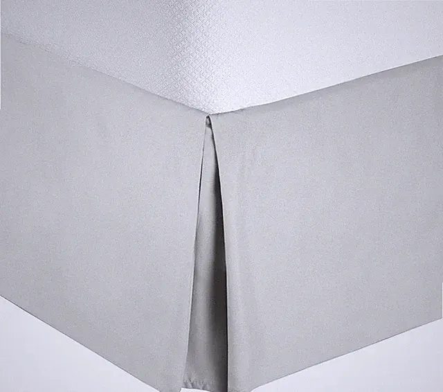 Split Corner Bed Skirt 16 Inch Drop Queen Size Natural Cotton Wrinkle