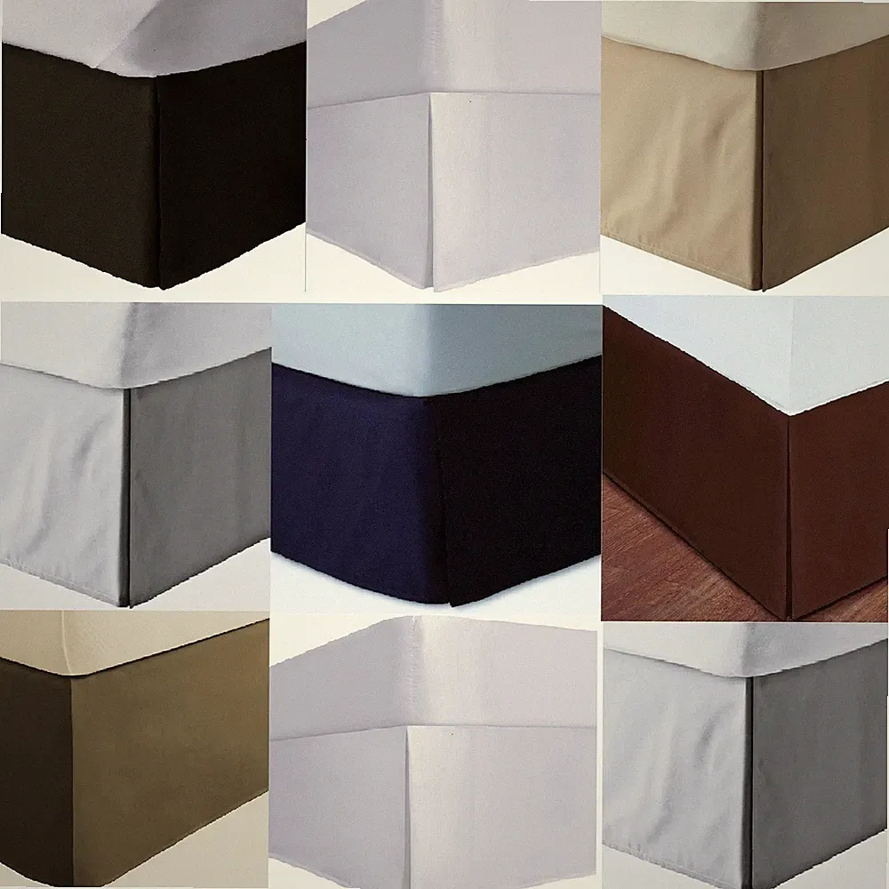Split Corner Tailored Bed Skirt 610 TC Solid Cotton US Bed Size Drop 20" 21" 22"
