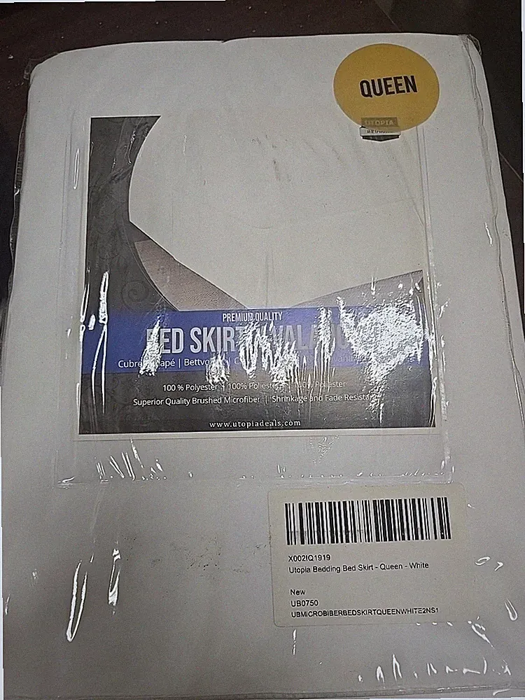 Utopia Bedding Queen Bed Skirt Premium Quality White New Sealed