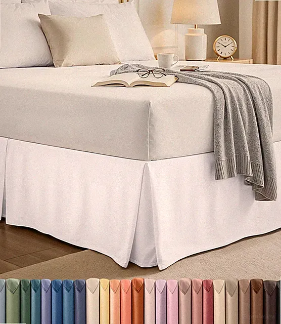 Utopia Bedding Queen Bed Skirt - Soft Quadruple Pleated Ruffle - Queen, White